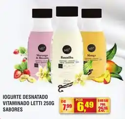 Zebu Carnes Supermercados Iogurte desnatado vitaminado letti 250g sabores oferta