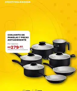 Casa e Vídeo Conjunto de panelas 7 peças antiaderente oferta