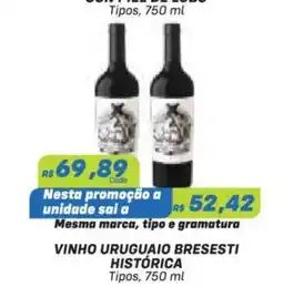 Prezunic vinho uruguaio bresesti histórica oferta