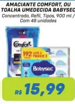 Prezunic Amacianete comfort, ou toalha umedecida babysec oferta