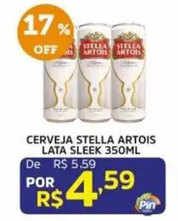 Pinheiro Supermercado Cerveja stella artois lata sleek oferta