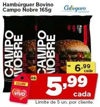 Hambúrguer bovino campo nobre
