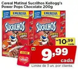 Rede Vivo Cereal Matinal Sucrilhos Kellogg's Power Pops Chocolate oferta