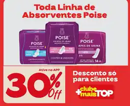 Rede Top Toda Linha de Absorventes Poise oferta