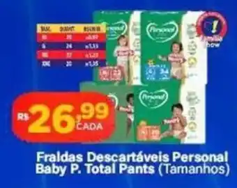 Fraldas Descartáveis Personal Baby P. Total Pants