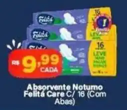 Super Show Absorvente Noturno Felita Care C/ 16 (Com Abas) oferta