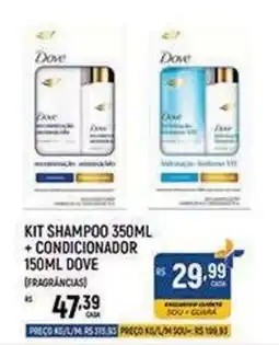 Supermercado Guará kit shampoo 350ml + condicionador 150ml dove (fragrâncias) oferta
