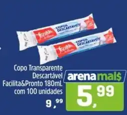 Arena Atacado Copo transparente descartável oferta