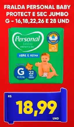 Tatico Fralda personal baby protect e sec jumbo oferta