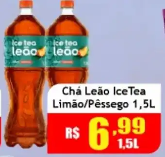 Supermercado Kibe Chá Leão icetea limão/pêssego oferta