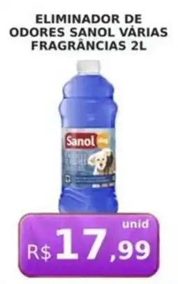 Supermercado Estrela Azul Eliminador de odores sanol várias fragrâncias oferta