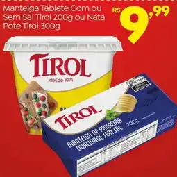 Brasão Supermercados Manteiga Tablete Com ou Sem Sal Tirol oferta