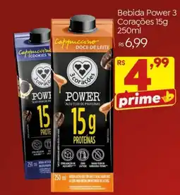 Brasão Supermercados Bebida Power 3 Corações oferta