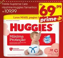 Brasão Supermercados Fralda supreme care hipzininha huggies tamanhos oferta