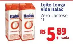 Camiño supermercados Leite Longa Vida Italac Zero Lactose oferta