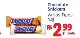 Camiño supermercados Chocolate snickers vários tipos oferta