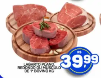 Lagarto plano, redondo ou músculo de 1º bovino