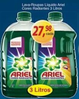 Supermercados Guanabara Lava roupas Liquido Ariel Cores Radiantes 3L oferta