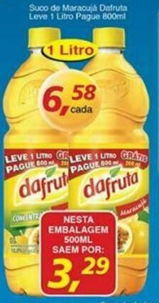 Supermercados Guanabara Suco de Maracuja Dafruta leve 1l pague 800ml oferta