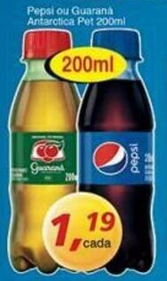 Supermercados Guanabara Pepsi ou Guarana Antarctica pet 200ml oferta