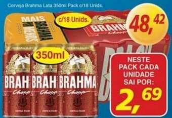 Supermercados Guanabara Cerveja Brahma Lata 350ml Pack c/18 unids oferta