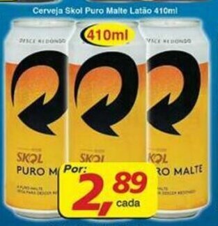 Supermercados Guanabara Cerveja Skol Puro Malte latao 410ml oferta