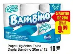 Negreiros Papel Higiênico Folha Dupla Bambino oferta