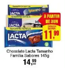 Negreiros Chocolate lacta tamanho família sabores oferta