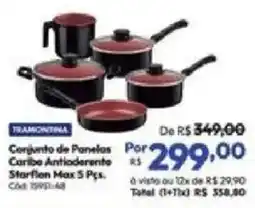 Lojas Becker Conjunto de Panelas Caribe Antiderente Starflion Max 5 Pcs. oferta