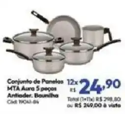 Lojas Becker Conjunto de Panelas MTA Aura 5 peças oferta