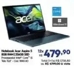 Lojas Becker Notebook acer aspire 5 oferta