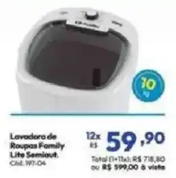 Lojas Becker Lavadora de Roupas Family Lite Semilaut oferta