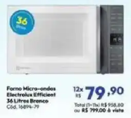 Lojas Becker Forno micro-ondas electrolux efficient 36 litres branco oferta