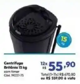 Lojas Becker Centrifuga britânia 15 kg com timer oferta