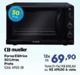 Lojas Becker Forno Elétrico 50 Litros Preto oferta