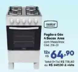 Lojas Becker Fogão a Gás 4 Bocas Ares oferta