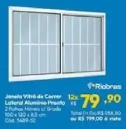 Lojas Becker Janela Vitrô de Correr Lateral Alumínio Preto oferta