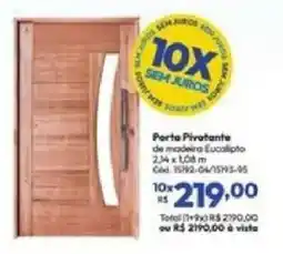 Lojas Becker Porta Pivatante de madeira Eucalipto oferta