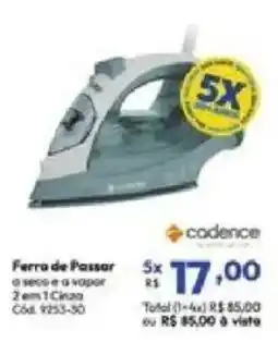Lojas Becker Ferro de Passar a seco e a vapor 2 em 1 Cinza oferta