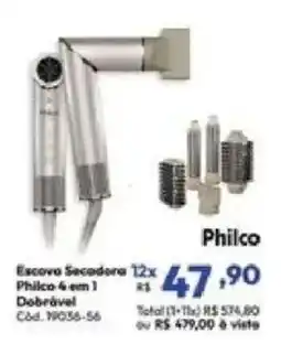 Lojas Becker Escova Secadora Philco 4 em 1 Dobrável oferta