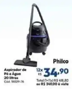 Lojas Becker Aspirador de Pó e Água oferta