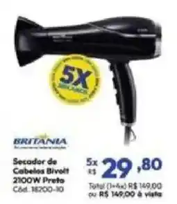 Lojas Becker Secador de Cabelos Bivolt 2100W Preto oferta
