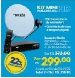 Lojas Becker Kit mini parabólica hd oferta