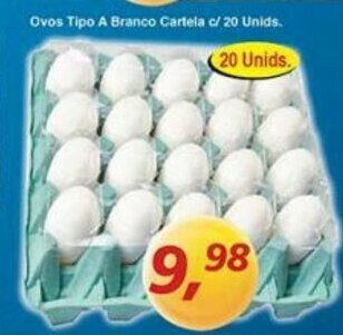 Supermercados Guanabara Ovos Tipo A Branco Cartela c/ 20 unids. oferta