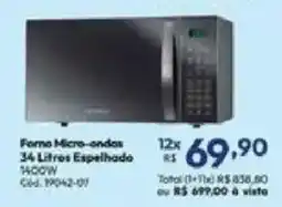 Lojas Becker Forno Micro-ondas 34 Litros Espelhado oferta