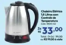Lojas Becker Chaleira Elétrica 1,8 Litros com Controle de Temperatura oferta
