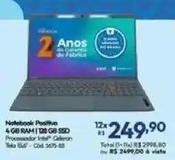 Lojas Becker Notebook Positivo oferta