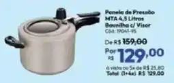 Lojas Becker Panela de Pressão MTA 4,5 Litros Bovinha c/ Visor oferta