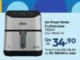 Lojas Becker Air fryer oster 5 litros inox oferta