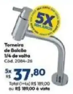 Lojas Becker Torneira de Balcão 1/4 de volta oferta